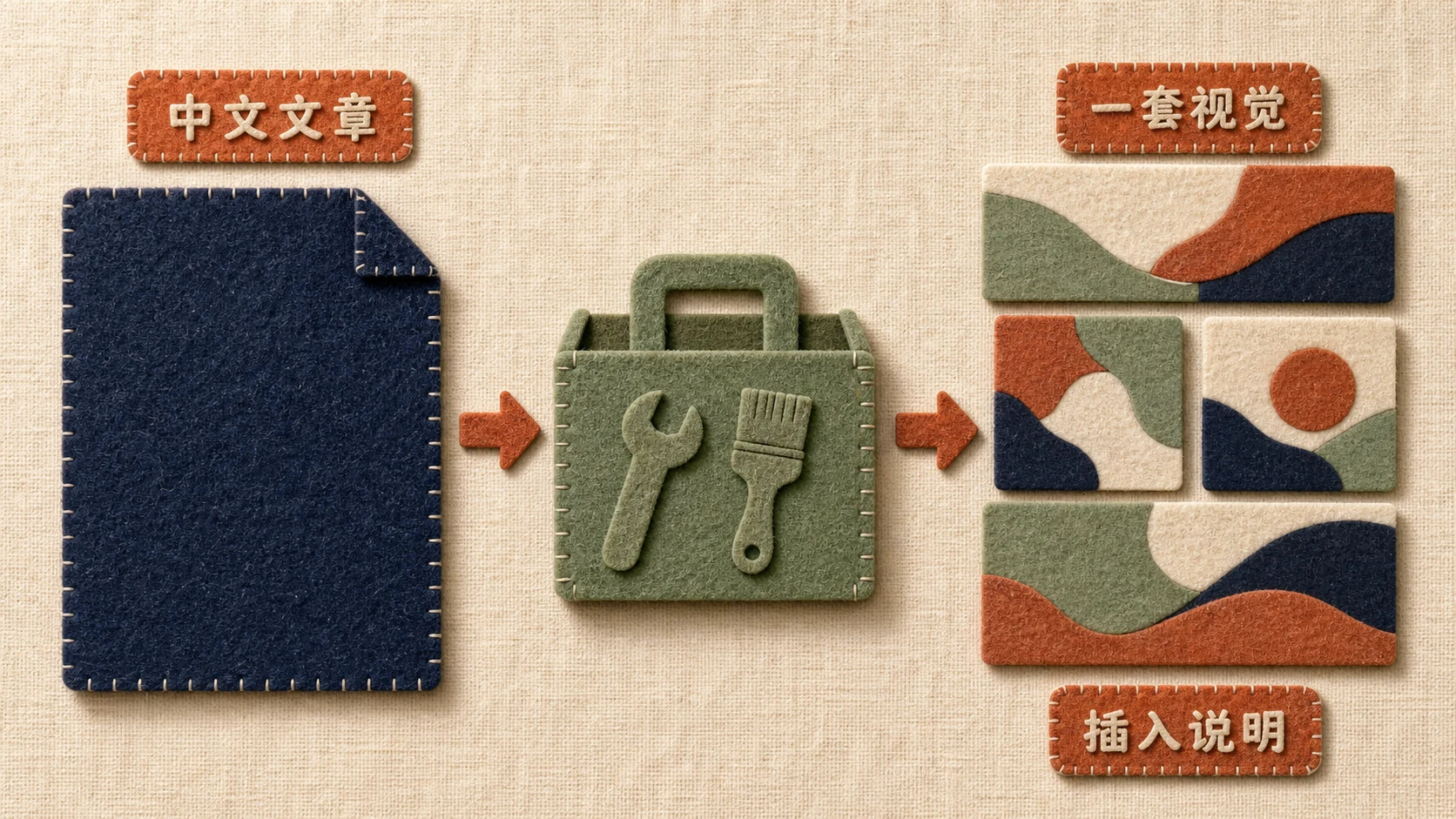 sun-felt-wechat-illustrator 生成的公众号毛毡视觉概览
